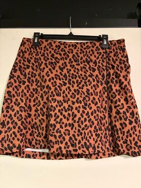 Lady Hagen Rust Orange and Black Leopard Print Skirt